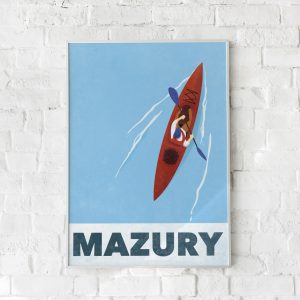 Minimalistyczny plakat z Mazur